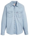 Levi's Men's Barstow Western Standard Woven shirts, Burnett Light Chambray, M