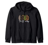 Fall Vibes Autumn Leaves Colorful October Zip Hoodie