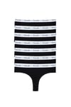 French Connection Womens Black 7 Pack Cotton Fcuk Ladies Thongs - Size Large