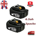 2x For Makita BL1830 18V LXT LITHIUM Battery BL1860 BL1850 Cordless Drill 6.5AH