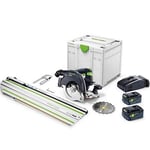 Festool HKC 55 5.0 EBI Set-FSK 420 Cordless Circular Saw (with Battery Packs, Quick Charger, Circular Saw Blade, Allen Key, Cap Rail) in Systainer
