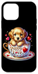 Coque pour iPhone 12 mini Puppy Love Tasse à thé en forme de cœur