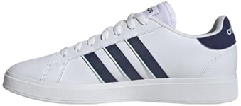 adidas Homme Grand Court Base 2.0 Shoes Chaussures, Cloud White/Dark Blue/Semi Flash Aqua, 40 2/3 EU