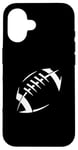 Coque pour iPhone 16 Ligne de balle Silhouette de football américain pour les joueurs et les fans