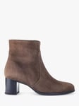 Gabor Breath Suede Heeled Ankle Boots, Brown