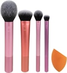 REAL TECHNIQUES,5 Count (Pack of 1) Everyday Essentials Makeup Brush Complete F