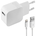 Vægoplader + MFI-certificeret lyskabel KSIX Apple-compatible 2.4A USB iPhone