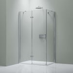 Cabine de douche portes battantes Ouverture porte à gauche - 100x80x195cm - DX403