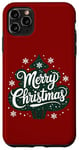 Coque pour iPhone 11 Pro Max Arbre vert festif joyeux Noël vacances d'hiver joie