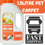 Vax Original Carpet Solution Shampoo 1.5L Scented Cleaner Upholstery or Carpet