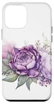 iPhone 12 mini Pastel Purple Florals with Soft Green Accents Case