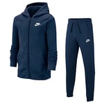 Nike U NSW Core BF TRK Suit Survêtement Garçon, Midnight Navy/Midnight Navy/Midnight Navy/(White), FR : M (Taille Fabricant : M)