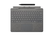 Microsoft Surface Pro Keyboard - tastatur - med trackpad, accelerometer, Surface Slim Pen 2 opbevaring og opladningsbakke - QWERTY - hollandsk - platinum - med Slim Pen 2 Indgangsudstyr