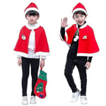 Barn jul Sjal Hatt Set Santa Claus Cape Barn mantel Xmas Cosplay kostym 160