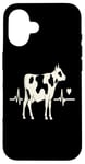 Coque pour iPhone 16 Vache Heartbeat Animal Lover Farm