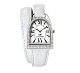 Women's Watch – Nice Queen, White + zirconia stainless steel, Strap.