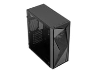 Aerocool Glider Tempered Glass, PC, Musta, ATX, mikro ATX, Mini-ITX, Akryylinitriilibutadieenistyreeni (ABS), SPCC, Terästä, Pelaaminen, 15,7 cm