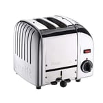 Dualit Classic 2 Slice Vario Toaster - Stainless Steel, Hand Built in the UK - Replaceable ProHeat Elements - Heat Two or Four Slots, Defrost Bread, Mechanical Timer - Replaceable Parts