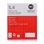 WS Exercise Book 1L4 7mm Ruled Nature 28 Leaf Red Mid