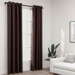 vidaXL Linen-Look Blackout Curtains with Grommets 2pcs Taupe 140x245cm NEW