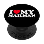 Love Mail Man Funny Support, livreur postal, travailleur, fan PopSockets PopGrip Adhésif