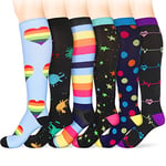 Czemo Chaussettes de Compression pour Femmes et Hommes, 6 Paires Bas de Contention, Chaussette de Contention pour Sport, Cyclisme, Voyage en Avion, Infirmières