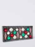 John Lewis Sugar & Spice Assorted Glass Baubles, Box of 20, Traditional Mix