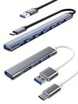 3.0 USB-keskitin Mini-USB-keskitin, 7-porttinen 4-porttinen USB-keskitin USB-jakaja, erittäin ohut kannettava datakeskitin, jossa 1USB 3.0/6 USB 2.0 / 1USB 3.0/3 Usb 2.0 -laajennus Kannettavalle tietokoneelle, Xboxille, Flash-asemalle, kiintolevylle, kons