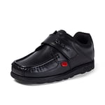 Kickers Junior Boy's Fragma Single Strap Moc Toe Comfortable Leather Shoes, Black, 13 UK Child