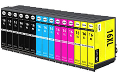 Supply Guy 15 XL Ink Cartridges compatible with Epson 16XL Multipack for WorkForce WF2010 WF2500 WF2510 WF2520 WF2530 WF2540 WF2630 WF2650 WF2660 WF2700 WF2750 WF2760