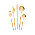 Karaca Orion Gold 30-Piece Cutlery Set, Knives, Forks, Spoons, Cake Forks, Stainless Steel, Cutlery, Table Cutlery Set, Healthy and Hygienic, Modern Design