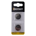 NextBatt Knappcellebatteri CR2032, 3V - 2-pak