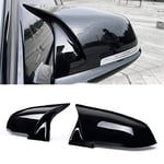 ZHAOOP Car Rearview Mirror Cover 2 Pieces Rearview Mirror Cover Cap Carbon Black Fit ，For ，For BMW 1 Series 2 3 4 XM 220i 328i 420i F20 F21 F22 F23 F30 F32 F33 F36 X1 Door Mirror Cover Couvertu-Bright_Black