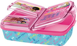 TataWay in viaggio si cresce Boîte à sandwich en plastique Barbie bleue et rose pour enfant, modèle à compartiments, utile pour emporter des collations à l'extérieur de la maison