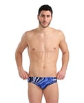 Arena Men's Marbled Swim Briefs, Navy-Navy Multi, 38