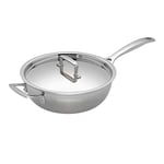 Le Creuset 3-Ply Stainless Steel Non-Stick Chef Pan with Lid, 24 x 8.5 cm , Silver, 96201424001000