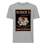 T-Shirt Homme Col Rond Shick's Cocktail Art Deco Affiche Publicitaire Ancienne Vintage