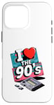 Coque pour iPhone 16 Pro Max I Love The 90's Cassette Player Music Tape Recorder