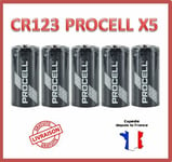 Piles CR123 / CR123A / DL123 / CR17345 / 123 Duracell PROCELL Lithium 3V Bulk X5