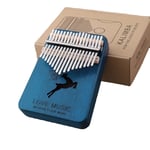 FUMENG 17 Touches Thumb Piano, Kalimba, Piano Portable en Acajou Acajou pour Les Joueurs débutants et avancés,Bleu