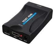 PremiumCord SCART Converter sur HDMI avec 230 V Alimentation du réseau, Résolution Full HD 1080p, Couleur Noire