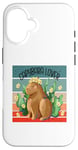 Coque pour iPhone 16 Capybara fleur couronne nature harmonie joie animal amateur