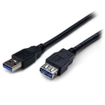 StarTech 2m Black SuperSpeed USB 3.0 Extension Cable A to A - Male to Female USB 3.0 Extender Cable - USB 3.0 Extension Cord - 2 meter (USB3SEXT2MBK)