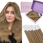 Fshine Adhesif Extensions de Cheveux Humains 55cm 50g 20pcs Blond Clair à Blond Cendré Extension Cheveux Naturel Adhesive Rajout Cheveux Adhesif Lisse Raides Tape In Extensions Couleur 10 16 16