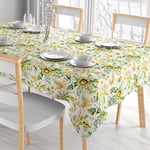 Comart, Nappe 100% Polyester Anti-Taches pour Table, Cuisine, décoration imprimée Flowers, diamètre 150 cm