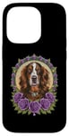 iPhone 14 Pro Cartoon Irish Setter dog with roses Case