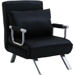 MH - Fauteuil Chauffeuse Convertible Canapé-Lit tropic Noir