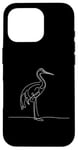 Coque pour iPhone 16 Pro Line Art Grue de sable pour oiseaux et ornithologues