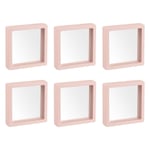 Floating Thin Film Display Box, ABS Frame Case 9cm x 9cm x 2cm Pink Pack of 6