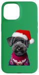 Coque pour iPhone 15 Kerry Blue Terrier avec bonnet de Père Noël pour propriétaire de chien